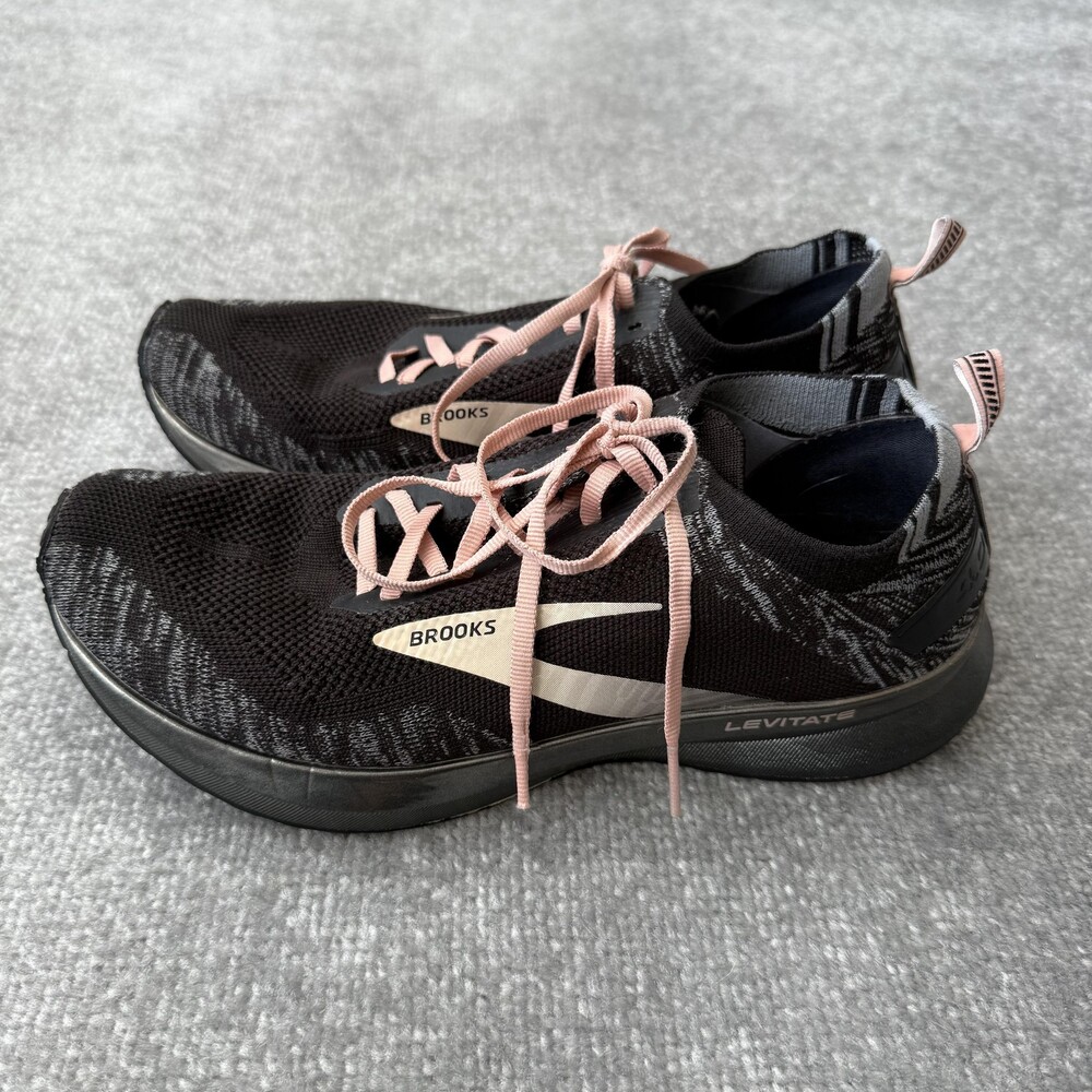 Brooks Levitate 4 Shoes Womens Size 11 Black Pink DNA AMP Running Knit 120336
